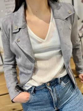 Veste suédine Nora  gris