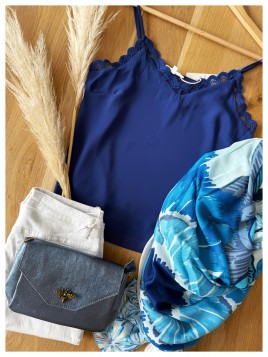 Top Malia bleu electrique