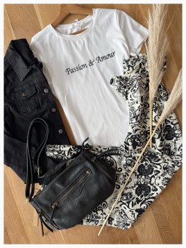 T-shirt Passion & amour noir