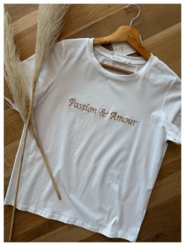 T-shirt Passion & amour doré
