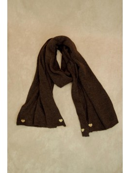 Echarpe cœur marron