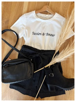 T-shirt Passion & amour noir